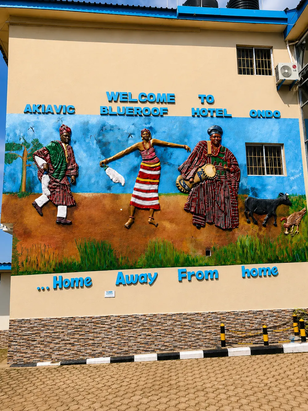 Akiavic cultural mural at the hotel